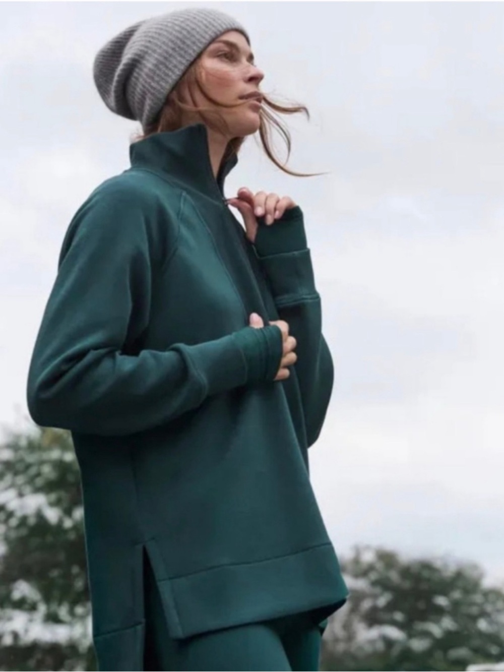 SPANX Airessentials Tunic Sweatshirt XS 20” p2p Meridian $138 Retail NWT